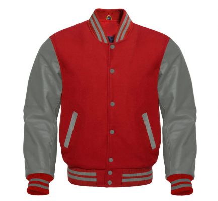 Varsity Jacket Red Grey